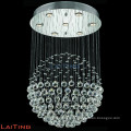 Projeto do hotel lobby K9 cristal gota grande globo lustre com LED 91004